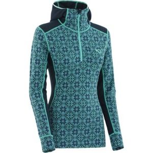 Kari Traa Rose Long Underwear Hoodie 100% Merino Wool Stretch Blue Layer Women's